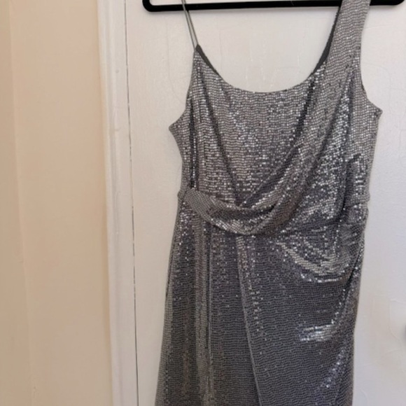 Topshop Drape Sequin Mini Dress - Picture 2 of 9